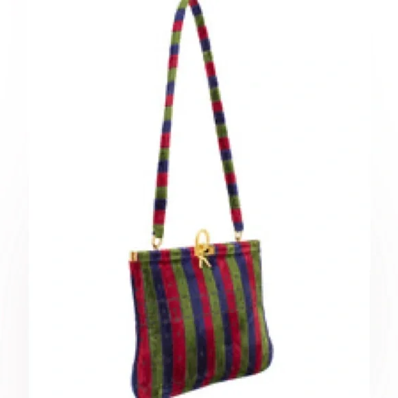 ROBERTA DI CAMERINO Velvet Stripe Bag Shoulder Bags
